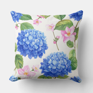 Blue Hydrangeas  Throw Pillow