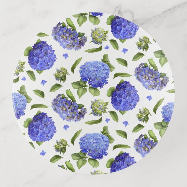 Blue Hydrangeas Trinket Tray (Front)