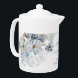 Blue Hydrangeas watercolor baby shower gift  Teapot<br><div class="desc">Blue Hydrangeas watercolor baby shower gift teapot.
Matching items are available.</div>