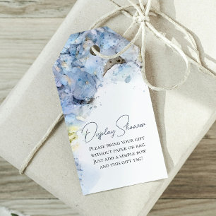 Blue Hydrangeas Watercolor Display Bridal Shower Gift Tags