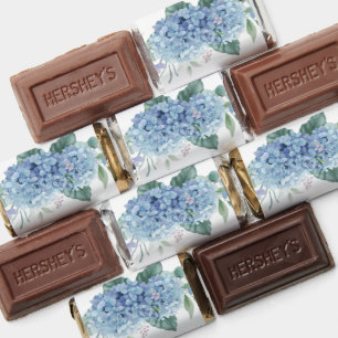 Blue Hydrangeas Watercolor Floral Birthday Hershey's Miniatures