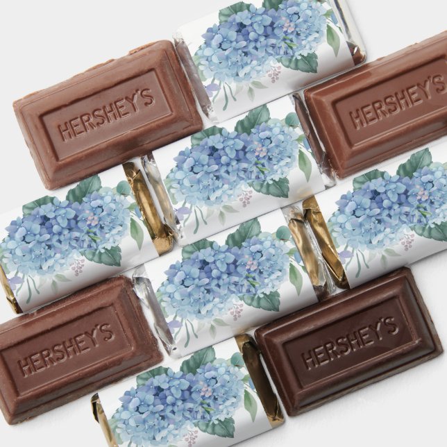 Blue Hydrangeas Watercolor Floral Birthday Hershey's Miniatures (Assorted)