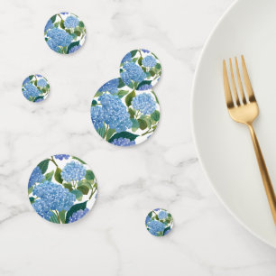 Blue Hydrangeas Watercolor Floral Confetti