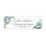 Blue Hydrangeas Watercolor Floral Elegant Chic Label