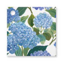 Blue Hydrangeas Watercolor Floral