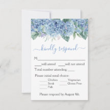 Blue Hydrangeas Watercolor Floral Wedding
