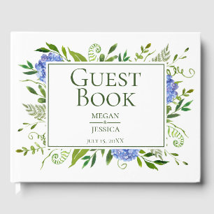 Blue Hydrangeas Wedding Guest Book