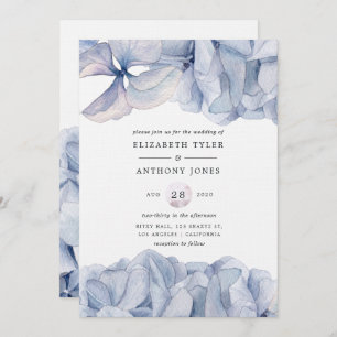 Blue Hydrangeas Wedding Invitation