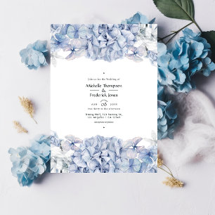 Blue Hydrangeas Wedding Invitation