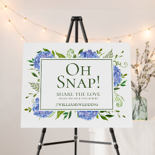 Blue Hydrangeas Wedding Oh Snap Foam Board