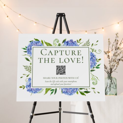 Blue Hydrangeas Wedding Photo Sharing Foam Board