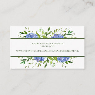 Blue Hydrangeas Wedding Website RSVP Enclosure Card