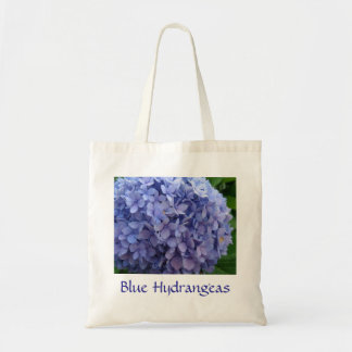 Blue Hydrangeas with Blue Border tote bag