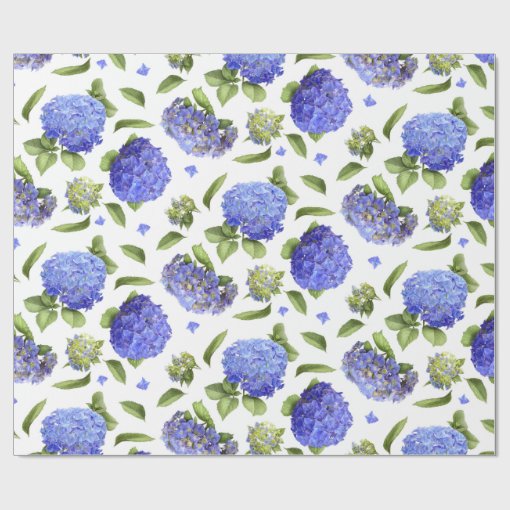 Blue Hydrangeas Wrapping Paper | Zazzle