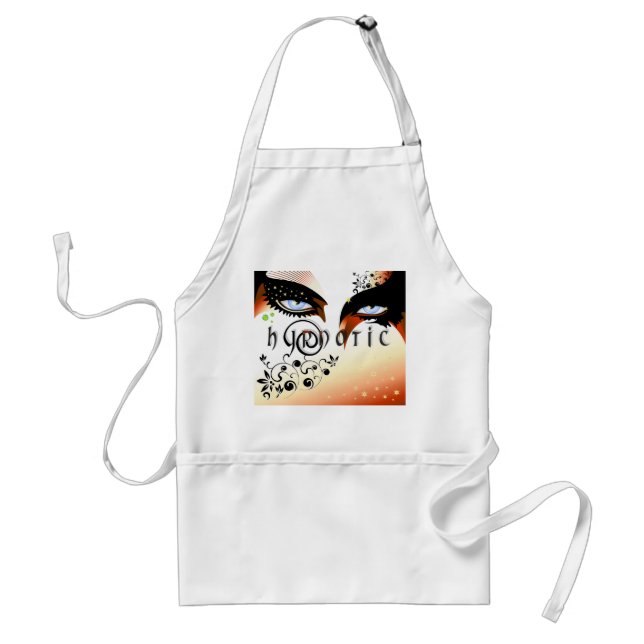 Blue Hypnotic Eyes Make Up Adult Apron (Front)