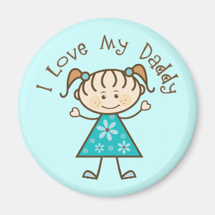 Blue I Love My Daddy Gift Magnet