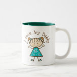 Blue I Love My Daddy Gift Two-Tone Coffee Mug