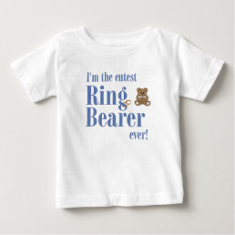 Blue I’m The Cutest Ring Bearer Ever Wedding Baby T-Shirt