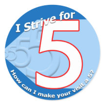 Blue "I strive for 5" Stickers