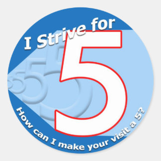 Blue "I strive for 5" Stickers