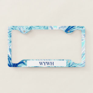 Blue Ice Abstract License Plate Frame