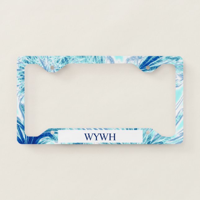 Blue Ice Abstract License Plate Frame (Front)