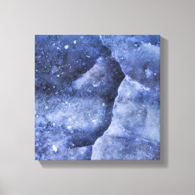 Blue Ice Chrack Abstract Art Canvas Print (Front)