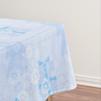 Blue Ice Christmas Pattern Tablecloth by SandCreekVentures at Zazzle