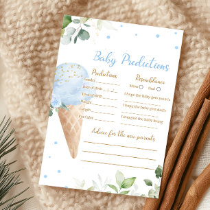 Blue Ice Cream Baby Shower Baby Predictions Game