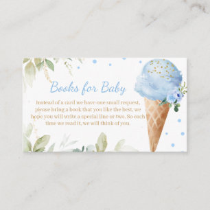Blue Ice Cream Baby Shower Books for Baby Enclosure Card