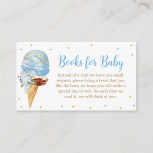 Blue Ice Cream Baby Shower Books for Baby Enclosure Card