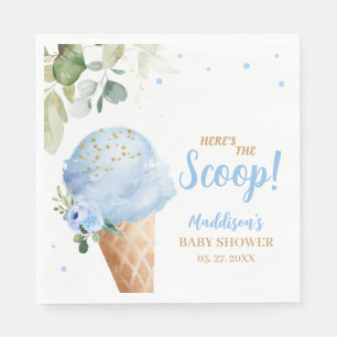 Blue Ice Cream Baby Shower Napkins
