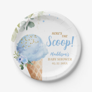 Blue Ice Cream Baby Shower  Paper Plates