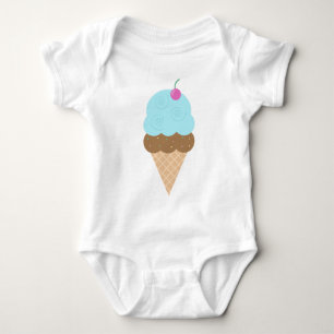 Blue Ice Cream Cone Baby Bodysuit