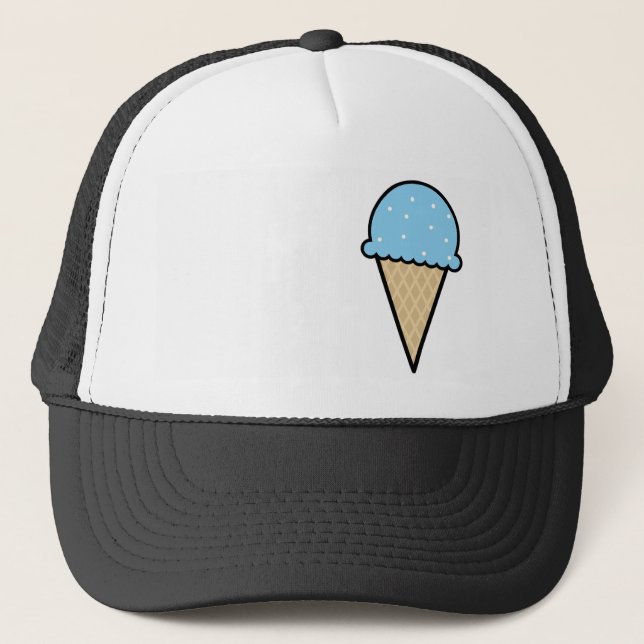 Blue Ice Cream Cone Trucker Hat (Front)