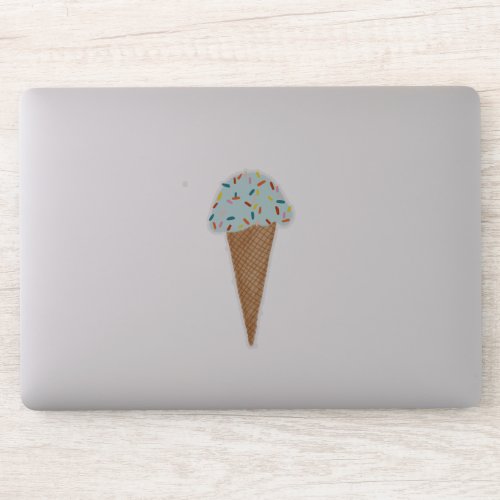 Blue  Ice Cream Cone with Sprinkles Illustration Sticker