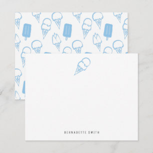 Blue Ice Cream Stationery Note Card
