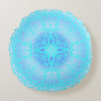 Blue Ice Cross Ball   Round Pillow