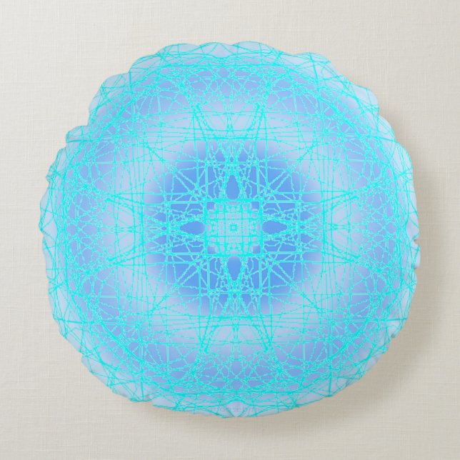 Blue Ice Cross Ball   Round Pillow (Front)