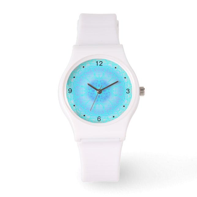 Blue Ice Cross Ball Snowflake  Watch (Front)