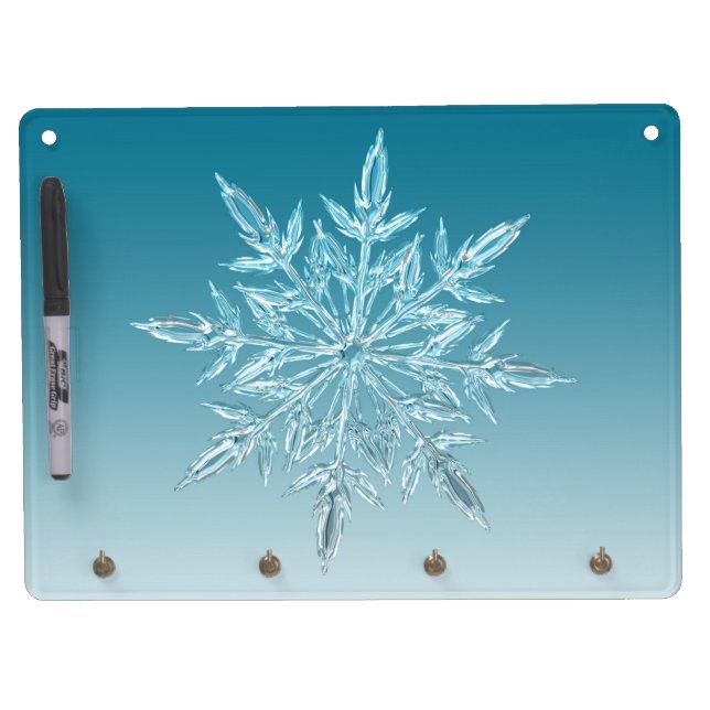 Blue Ice Crystal Dry Erase Board With Keychain Holder (Front)