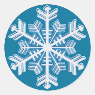 Blue Ice Crystal Snowflake Sticker