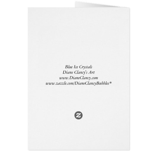 Blue Ice Crystals, Abstract Aqua Azure Cyan Spiral (Back)