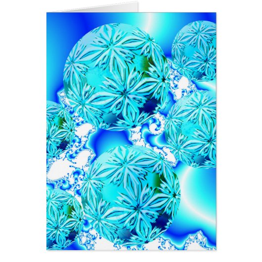 Blue Ice Crystals, Abstract Aqua Azure Cyan Spiral (Front)