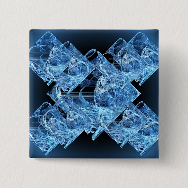 Blue Ice Cubes Pinback Button (Front)