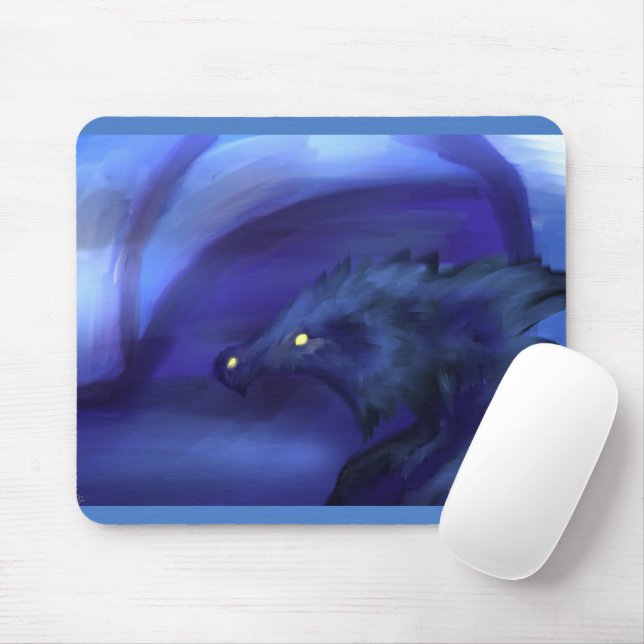 Blue Ice Dragon Mousepad (With Mouse)