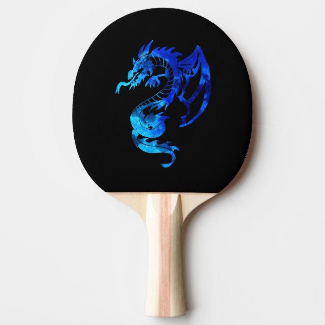 Blue Ice Dragon Ping Pong Paddle (Front)