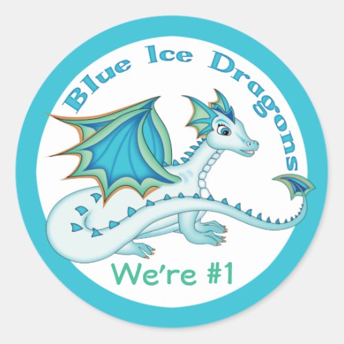 Blue Ice Dragon Stickers