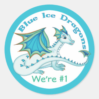 Blue Ice Dragon Stickers