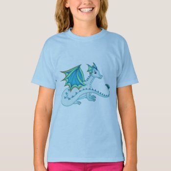 Blue Ice Dragon T-shirt by MissNNick at Zazzle